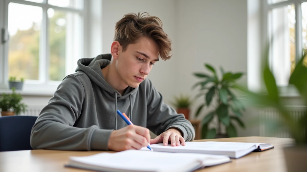 Student při práci s plánováním a organizací